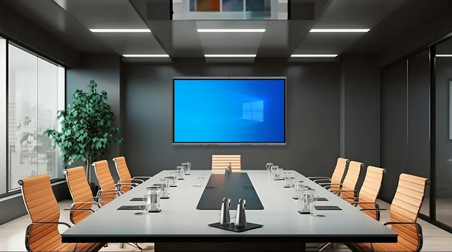 H2 interactive meeting tablet in a modern conference room