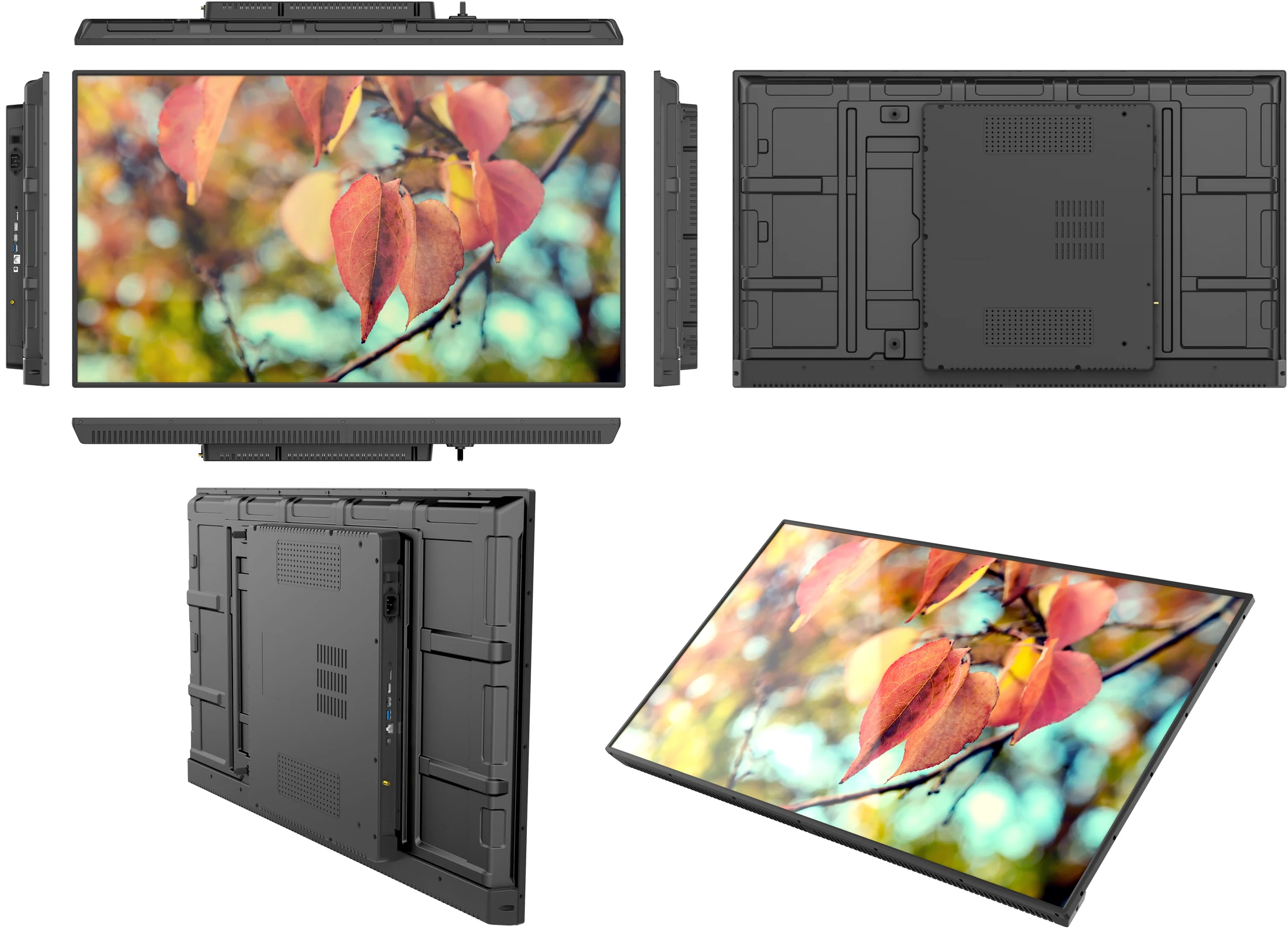 43 inch Q8G tempered glass digital signage, total assembly view